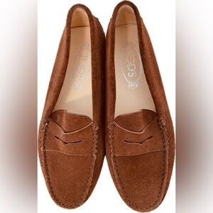Tod’s Caramel Suede Loafers